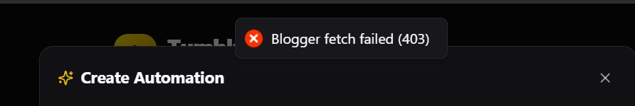 tumblr autopost blogger article fetch failed